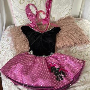 Costume Poodle Skirt Jazz Dancer, leotard and 2 hair accessories #halloween